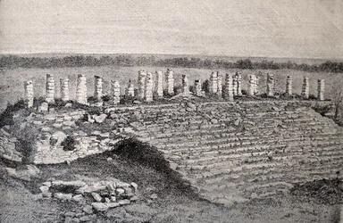Great Pyramid and Gallery of Ake, from The Ancient Cities of the New World, by Claude-Joseph-Desire Charnay, pub. 1887